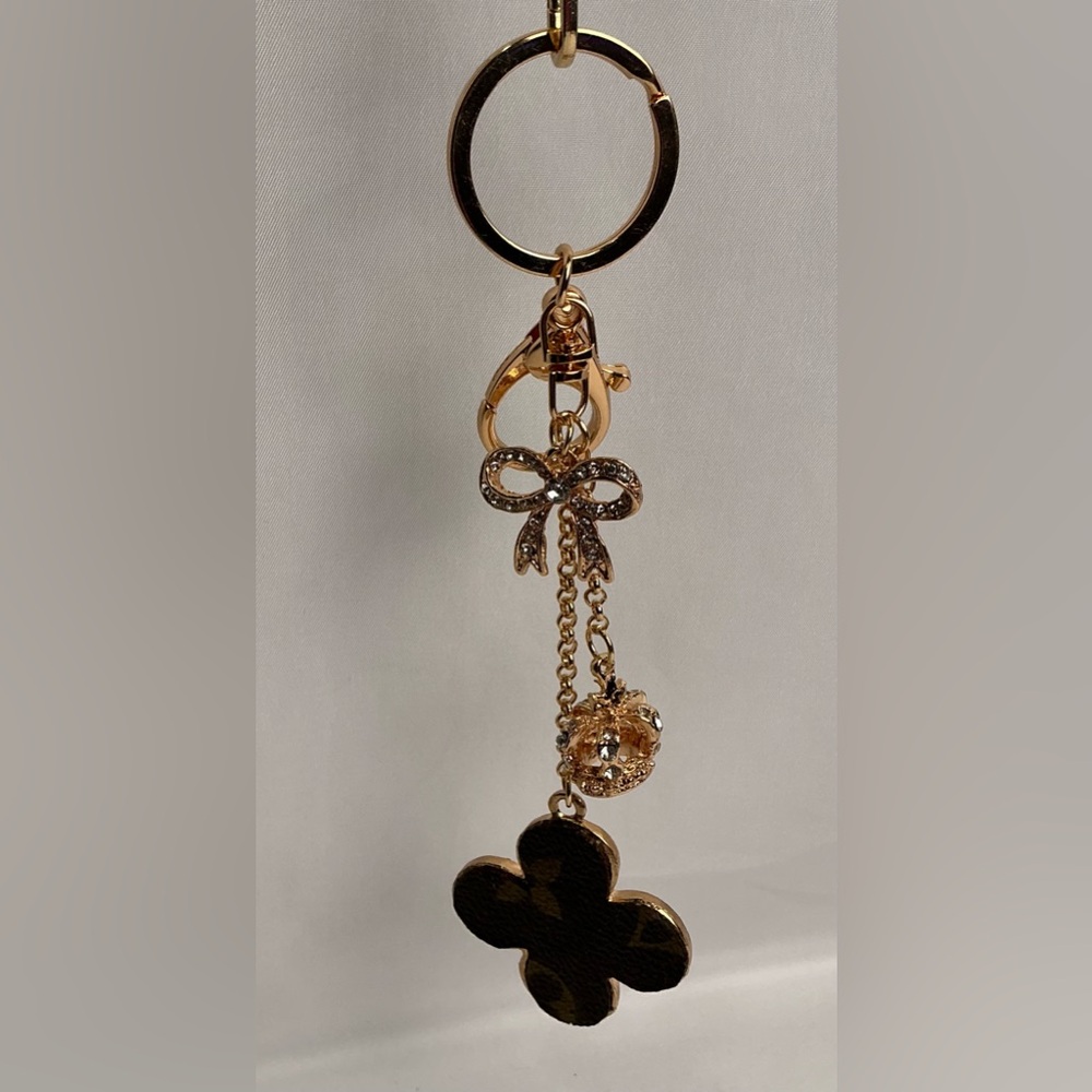 Louis Vuitton Monogram Canvas Gold Flower Crown Swarovski Keychain - Picture 2 of 8
